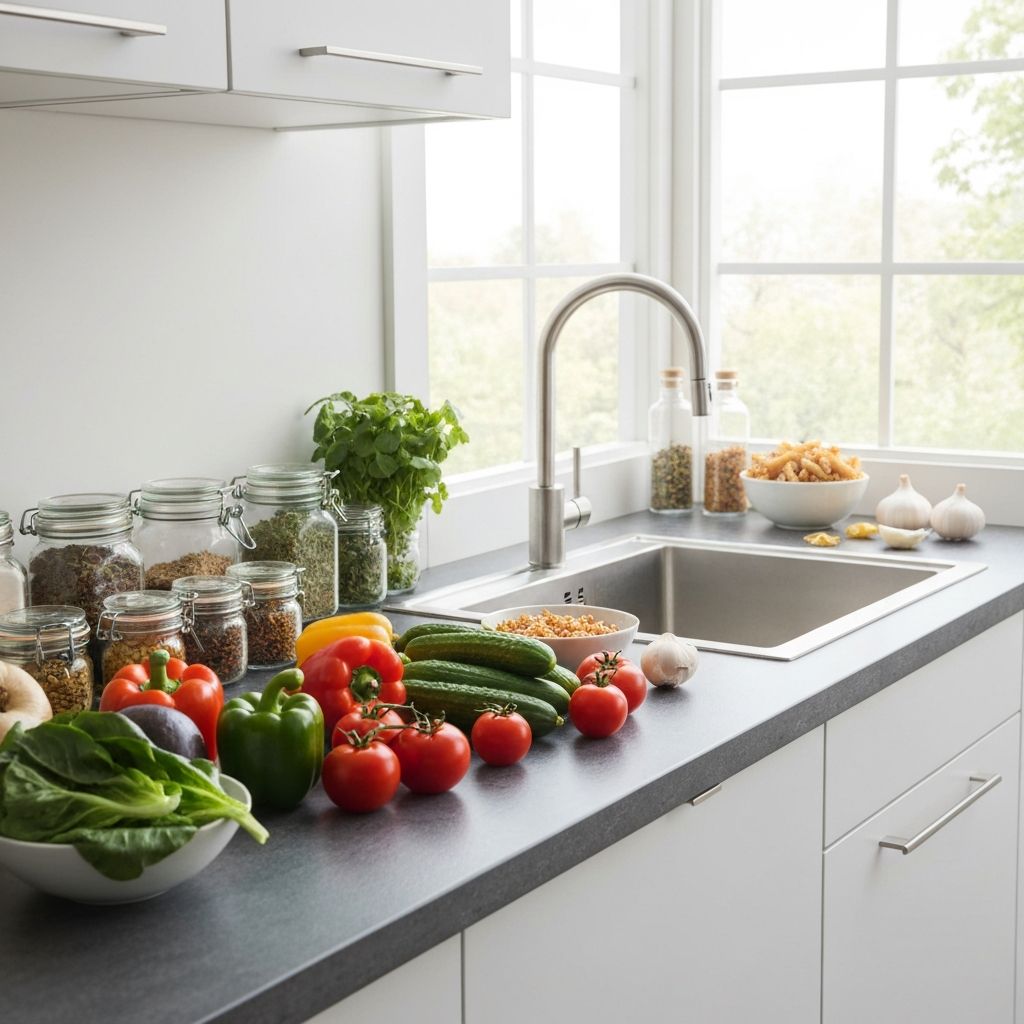 Organized meal preparation area